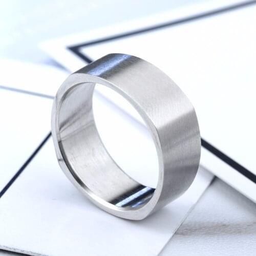 MOREDEAR Never Fade 8mm stainless steel rings, wedding engagements square ring, men women