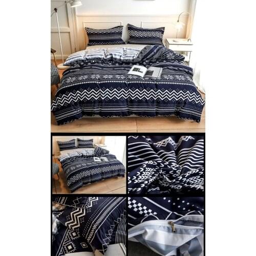 Black Stripe Line Star Sky Pattern Luxury Comforter Bedding Set Fashion King Queen Twin Size Bed Linen Duvet Cover Sets Gift