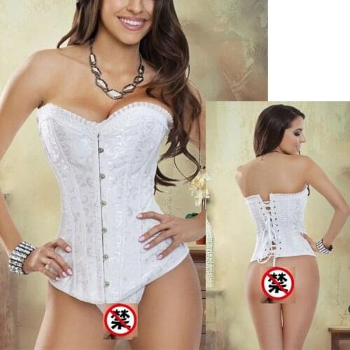 Women Sexy Steel bone Corsets and Bustiers Embroidery Corset Top dobby Lace Up Ladies Corselets intimates Lingerie 2615