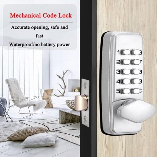 LSTABAN Zinc Alloy Keyless Door Lock Mechanical Combination Lock Waterproof Safety Lock Code Lock For Home Handle Door Hardware