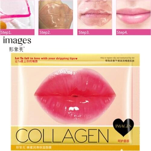 Honey Lip Gel Mask Crystal Collagen Moisturizing Lip Facial Mask Hydrating Repair Remove Lines Blemishes Lighten Lip Skin Care