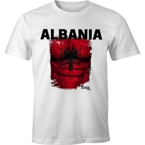 Mens T Shirts Fashion 2019 T-Shirt Herren Footballer Albanien Flagge Albania Flag Fanshirt T Shirt Short Sleeve
