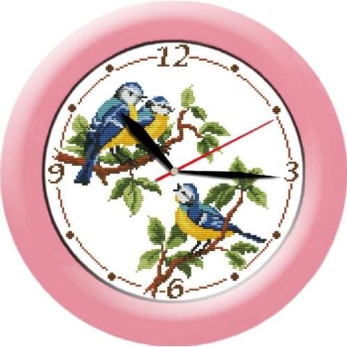 Birds cross stitch kit 14ct 11ct count print canvas wall clock stitches embroidery DIY handmade needlework plus