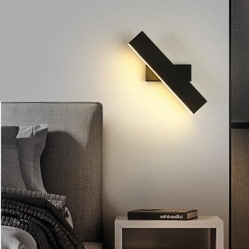 350 Degree Rotatable Wall Lamp with Switch for Bedroom Living Room Modern Minimalism LED Wall Light for Hallway Bedside Lamps