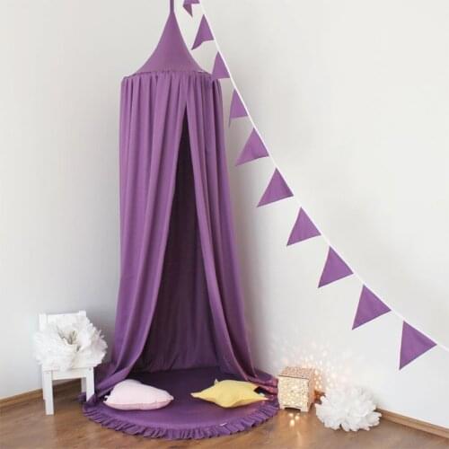 INS New Nordic Tencel Cotton Childrens Room Decoration Dome Tent Creative Purple Babies' Mosquito Net Photography Props