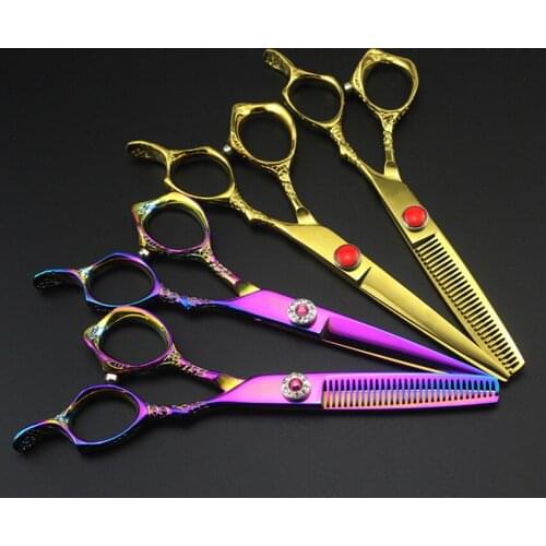 Professional 6 inch japan steel Dragon hair scissors Cutting shears salon thinning sissors barber hairdressing tools scissors