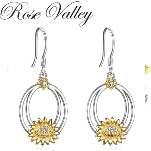 Женские золотые серьги Rose Valley China At AliExpress