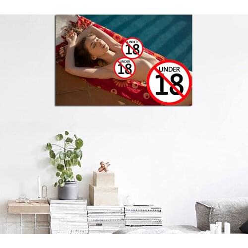 Sexy Girl Sunbathing Hot Body Poster Wall Art Pictures for Living Room Decor Unframed Canvas Painting