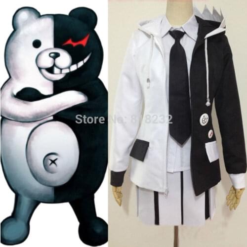 Danganronpa Monokuma School Uniform Coat Shirt Skirt Outfit Anime Cosplay Costumes