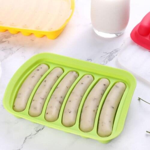 Silicone Ham Hot Dog Burger Make Mould DIY Sausage Making Mould Baby Food Supplement Baking Tools Kitchen Props With 5 Grid