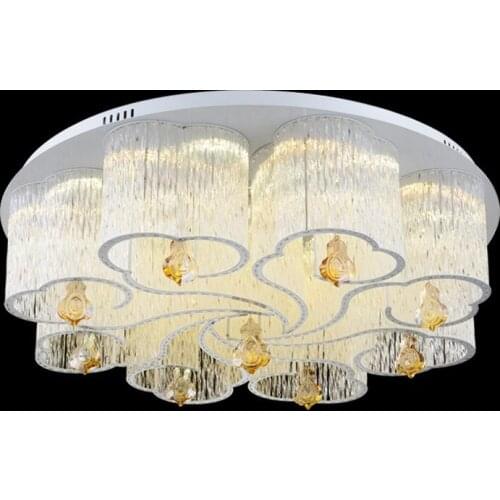 Modern Crystal Cloud Lampshade Round Living Room Ceiling Lamp Luxury Noble Dining Room Bedroom Hotel Lobby Ceiling Light