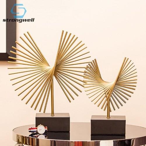 Strongwell Abstract Geometric Sculpture Decoration Modern Metal Furnishings Home Living Room Study Decoration Crafts Ornament