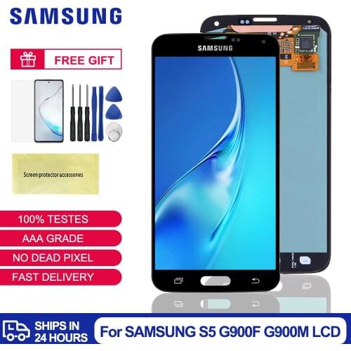 Super Amoled For Samsung Galaxy S5 LCD i9600 G900 G900F LCD Screen Digitizer Touch Screen Panel Assembly For Samsung S5 Display