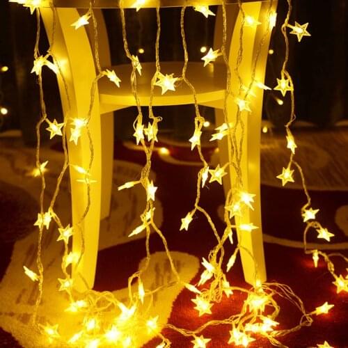 1.5/2/3/5m LED Star Light String Twinkle Garlands Christmas Lamp Holiday Party Wedding Decorative Fairy Lights Battery Powered