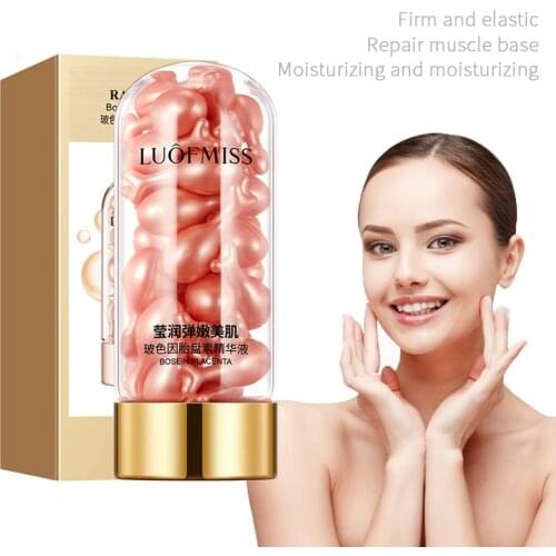 30pcs Hyaluronic Acid Serum Placenta Serum Whitening Face Serum Capsule Hydrating Moisturizing Skin Repair Skin Care TSLM1