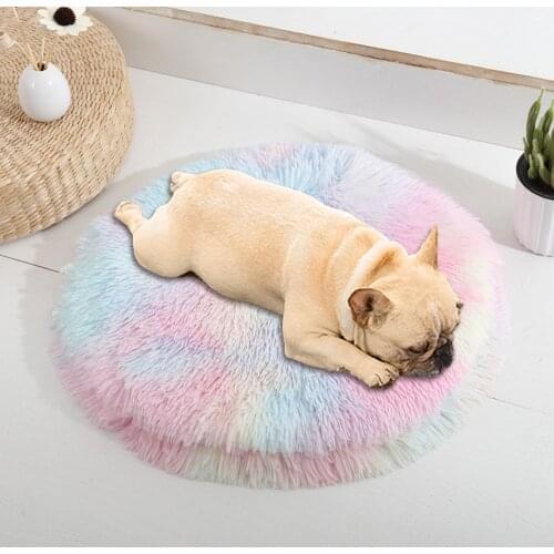 Comfort Fluffy Fleece Cat Dogs Bed Round Pet Donut Deep Sleeping Cushion For Small Large Dog bed Soft Winter Warm Plush Pad