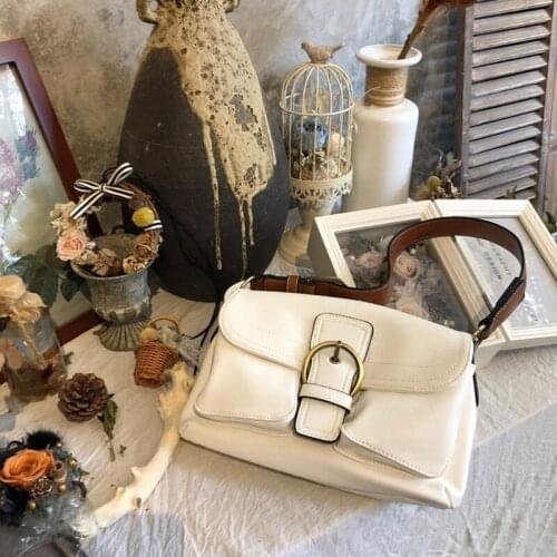 Vintage Soft PU Leather Ladies Shoulder Messenger Bag Fashion Design Female Underarm Bags Elegant Women Baguette Handbags Tote