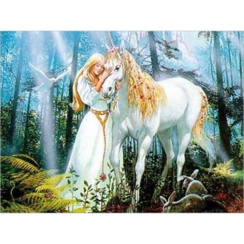 Embroidery Counted Cross Stitch Kits Needlework - Crafts 14 ct DMC Color DIY Arts Handmade Decor - Unicorn Princess
