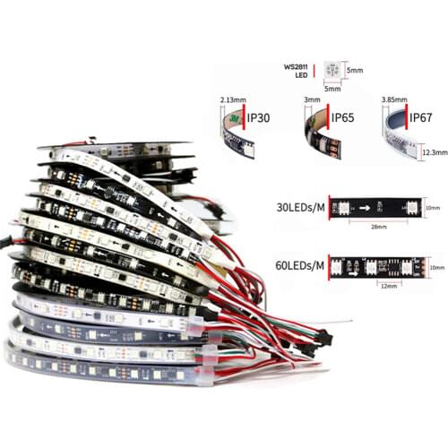 WS2811 5050 RGB LED Strip 5M 150 300LEDS Addressable DC12V