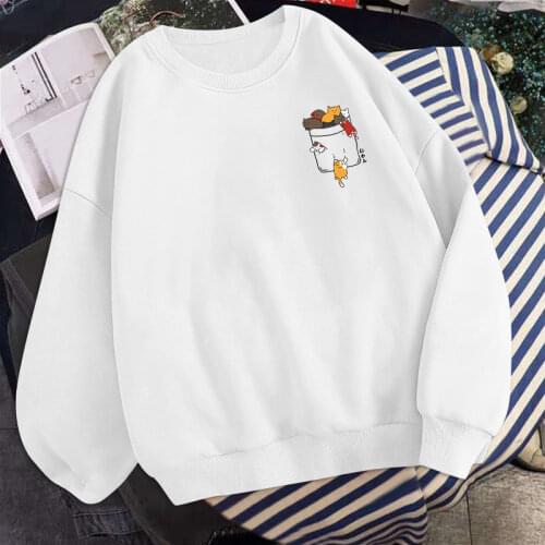 Autumn Hoodies Women Gothic Anime Kawaii Pocket Animal Print Harajuku Oversize Hoodeds Sweatshirts Long Sleeve Pullover Tops y2k