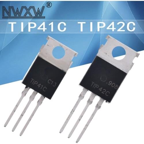 10pcs/lot TIP41C TIP42C TIP41 TIP42 In-line Transistor TO-220 6A100V Silicon Power Transistor