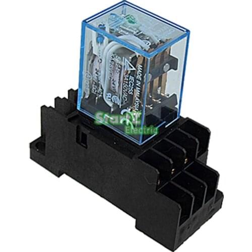 10Pcs Relay MY4NJ 110V AC Small relay 5A 14PIN Coil DPDT With Socket Base