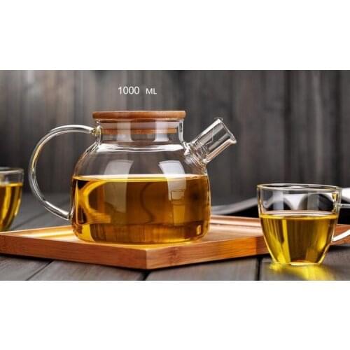 24 pcs New Arrive 1000ml Heat Resistan Glass Teapot simple kettle tea pot Convenient Office Tea coffee pot