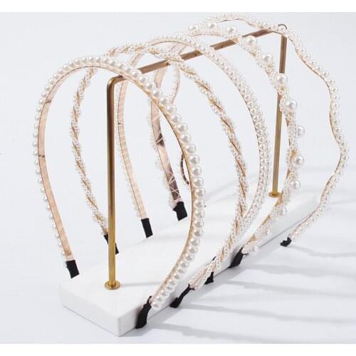 5Pcs/lot Simulated Pearl Hairbands Wedding Hair Accessories for Women Korean Handmade Pearls Hairband Bridal Headwear Jewelry