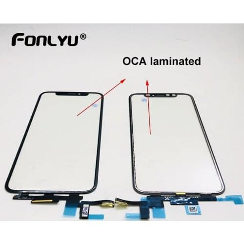 5pcs Ori Quality Touch Screen Front Outer Glass Panel with Flex Cable OCA film Laminated For iPhone X Xs 11pro Max Replace Parts
