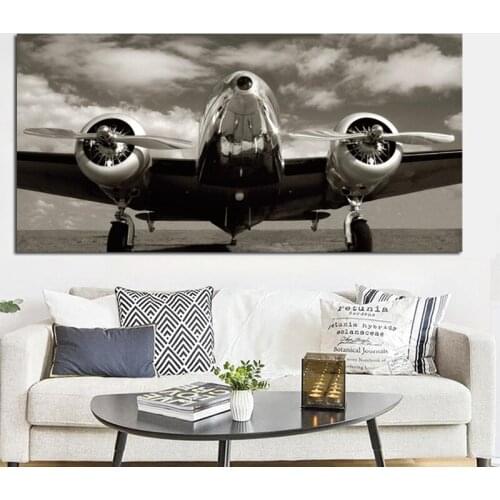 Airplane Transport Airliner Black White Landscape Canvas Posters Prints Wall Art Painting Decorative Picture Modern Home Decor