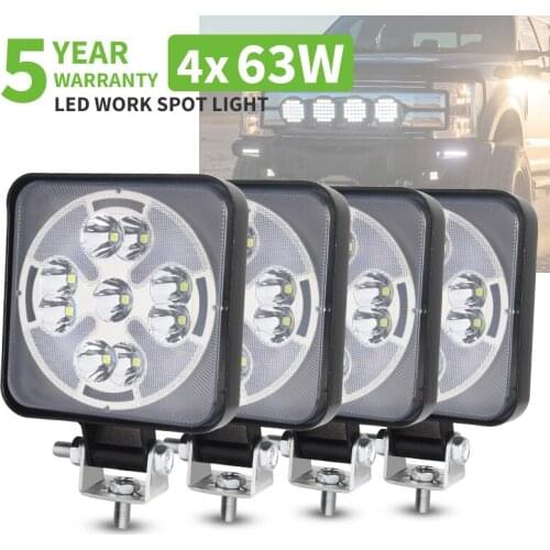 Car LED Work Light 3030 SMD 63 Watts White Yellow 3000K 6500K DC 12-24 Volts Flood Spot Combo Spotlights Truck 4x4 4WD
