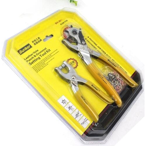 Freeshipping two set revolving leather belt plier punch, belt hole punching plier, household punch for leather belt Physics