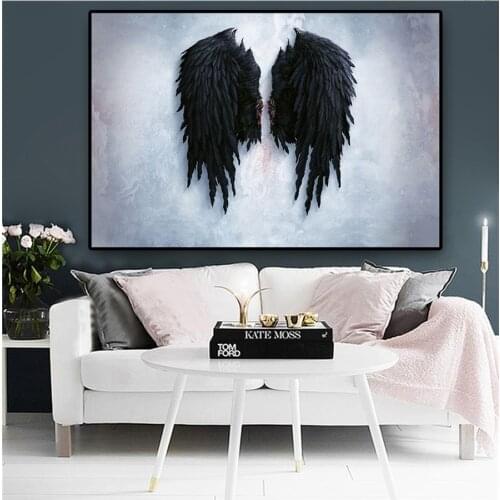 Black White angel Wings 5d diy diamond painting full drill mosaic painting angel diamond embroidery wall decor drop shipping
