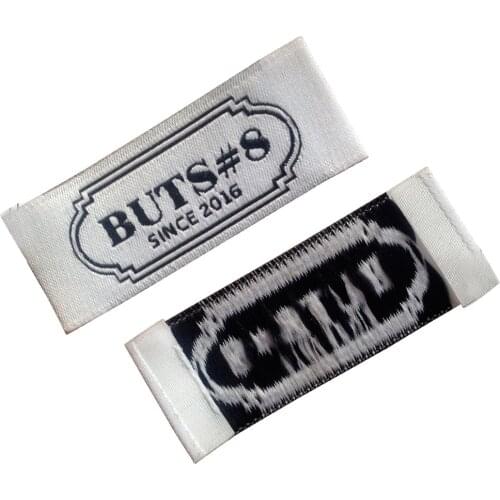 Customized High Density Woven Labels For Clothing Washable Garment Tags For Clothes Custom Neck Label Sewing Fabric Tag