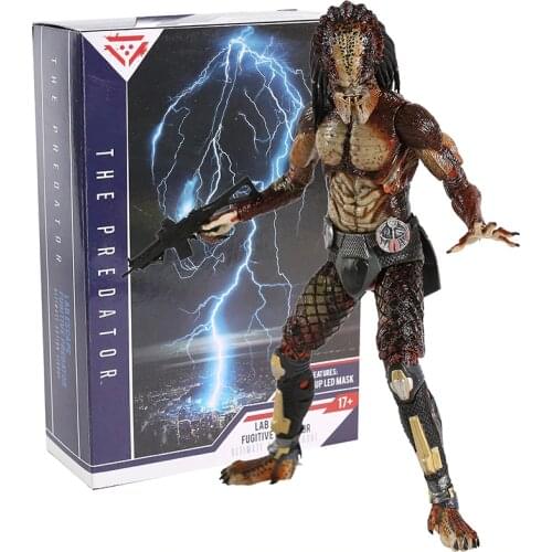 NECA The Predator 2018 Lab Escape Fugitive Predator Ultimate Action Figure with Light-Up LED Mask