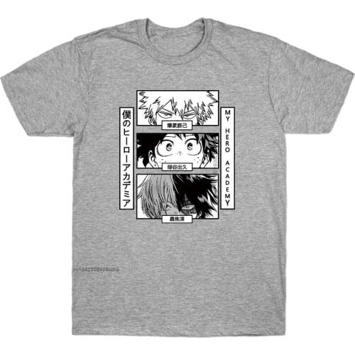 Harajuku T-Shirt My Hero Academia Bakugou Deku Shoto Todoroki Printed Anime Tshirt Adult Tops Tees Men Women Tshirt