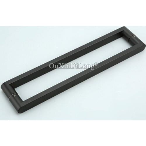 HOT Stainless Steel Frameless Shower Glass Sliding Door Handles Glass Door Pull / Push Handles Dumb Black