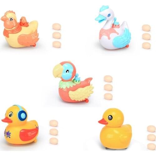 Laying Eggs Chicken Duck Goose Parrot Early Childhood Enlightenment Toys Crawling Toy for Baby Swinging Animal Team