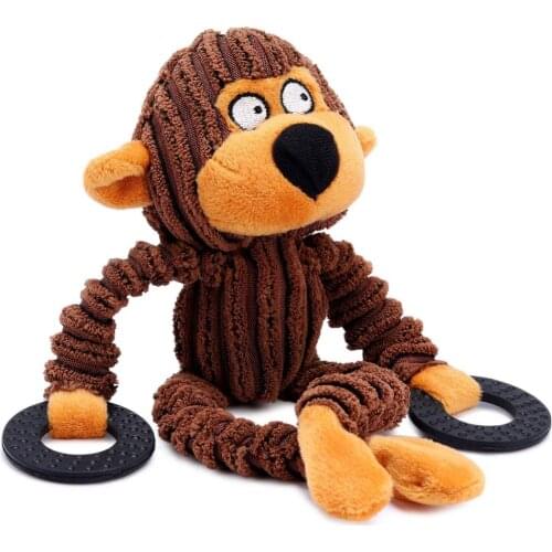 Cute Dog Chew Toys Pet Puppy Squeaky Plush Toy Wolf Toys Stuffed Squeaking Animals Rabbit Honking Training Squirrel Pet Supplies