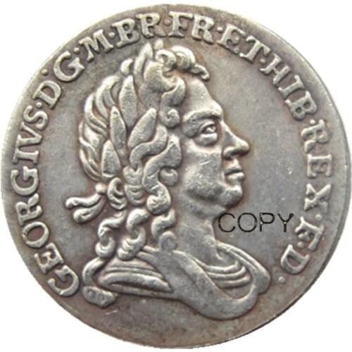1717 6 Pence SHILLING - GEORGE I BRITISH SILVER COIN - NICE Silver Plated Copy Coin