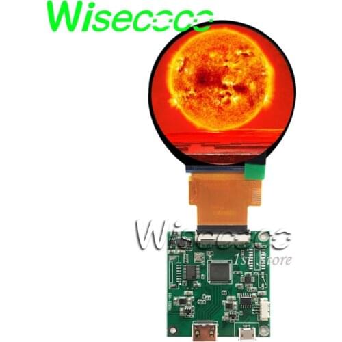Wisecoco Circle Display 2.1 Inch 480x480 Round LCD Screen 300 Brightness Capacitive Touch SPI+RGB MIPI Interface Control Board