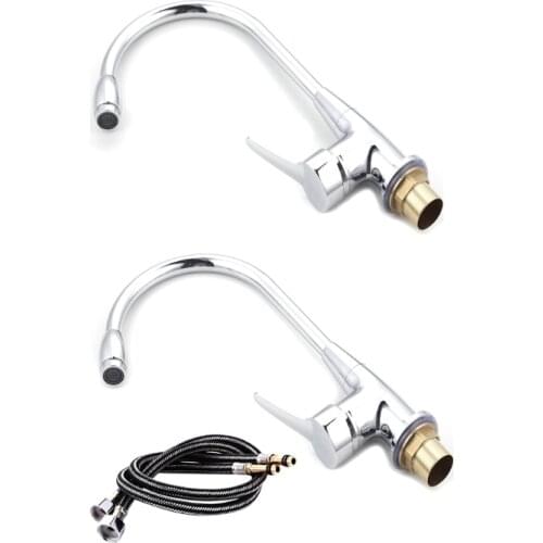 360 Degree Swivel Alloy Kitchen Mixer Cold and Hot Basin Sink Mixer Tap Kitchen Faucet with 2 pipes