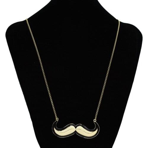 Hot Sale 5 Colors New Fashion Enamel Beard Shaped Pendant Necklaces Gold Chains Chains Necklace Women Gift Jewelry