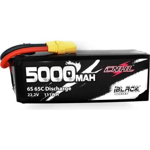 CNHL Black Series 5000mAh 22.2V 6S 65C Lipo Battery for Airplane Helicopter Jet Edf Speedrun With XT90 Plug