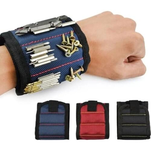 Strong Magnetic Wristband Adjustable Tool for Screws Nails Nuts Bolts Tool Bag Drill Bits Tool Kit Magnetic Tool Pocket Tool