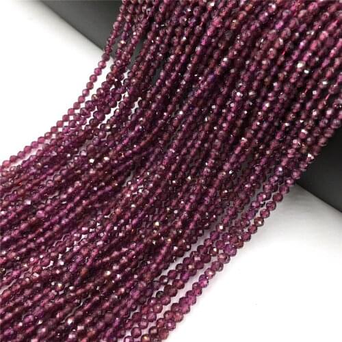 Small Beads Purple Garnets Beads Faceted 2 3mm Garnets Beads Loose Beads For Jewelry Making DIY Bracelet Necklace (38CM)