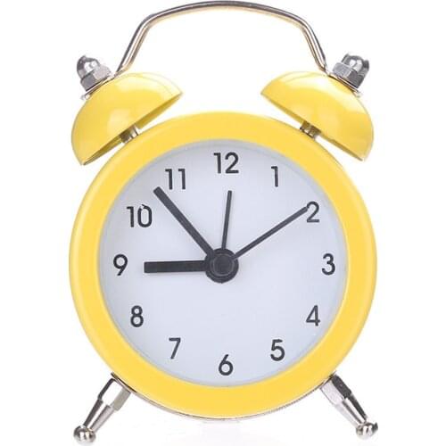 Mini Metal Alarm Clock Portable Home Outdoor Lovely Cartoon Watch Retro Gift For Children Friends Metal Alarm Clock Desktop J30