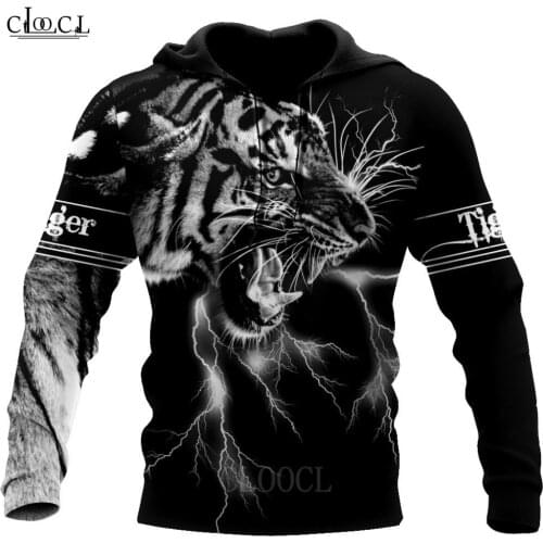CLOOCL Beautiful Animal Tiger Lightning 3D Printed Fashion Hoodies Men Sweatshirt Unisex Zip Pullover Casual Jacket Tracksuit
