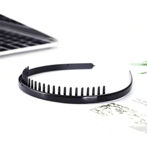 Mens Toothed Gym Sports Football Soccer Headband Hair Head Band Black Portable