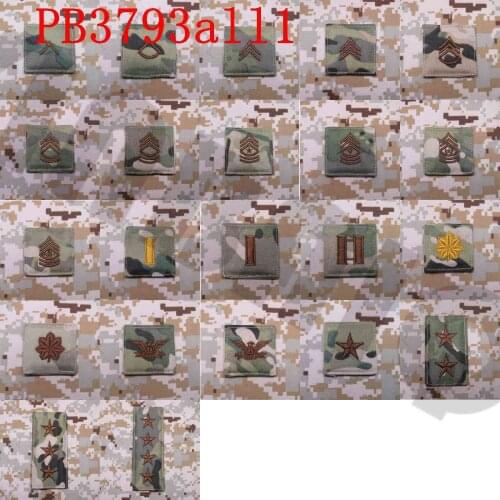Embroidery Patch Multicam Background Tan Design U.S.ARMY Rank Hook on Back